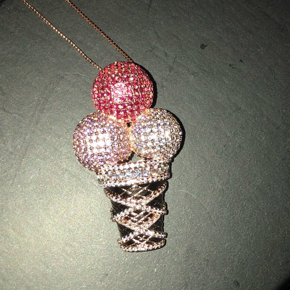 Ice cream cone necklace